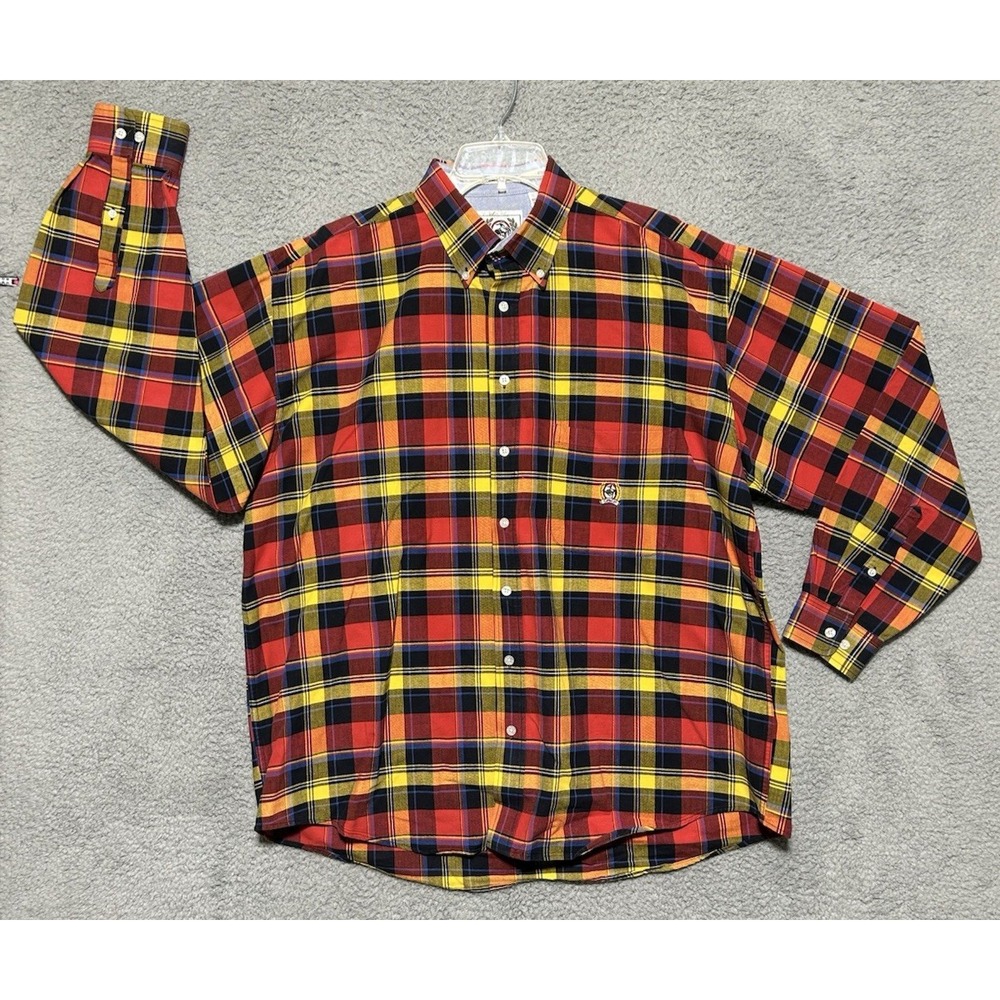 Cinch Up Western Shirt Mens‎ XL Multicolor Plaid Cotton Cowboy Button Down